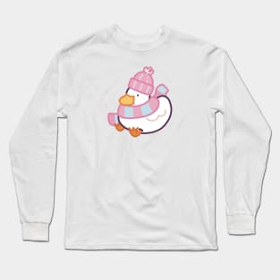 Cozy Winter Duck Long Sleeve T-Shirt